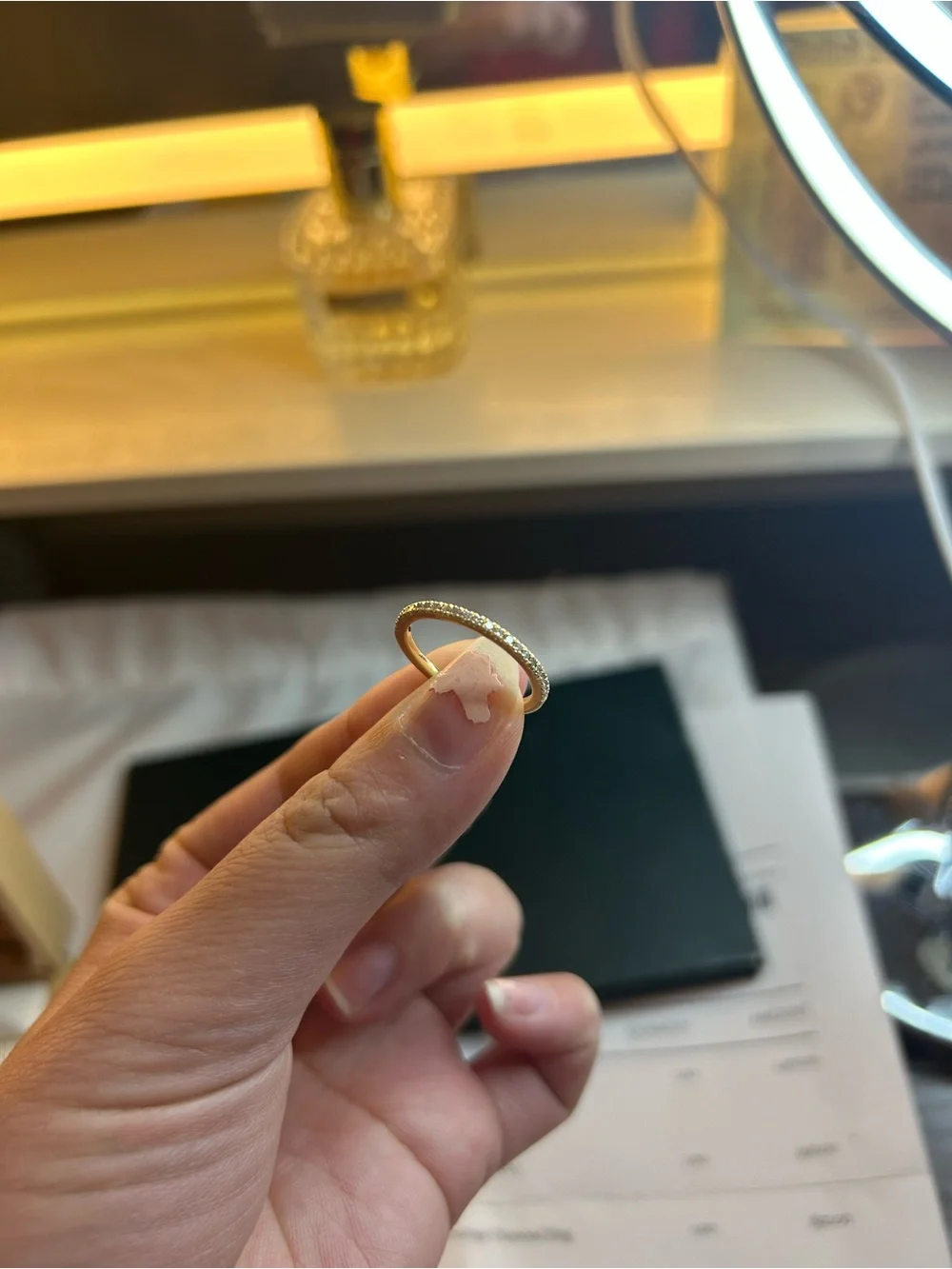 Brilliant Earth 18k yellow gold diamond half eternity band